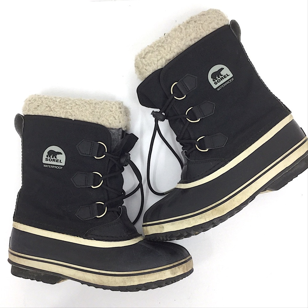 Sorel Yoot Pak Nylon Black Boots 5 Big Kid